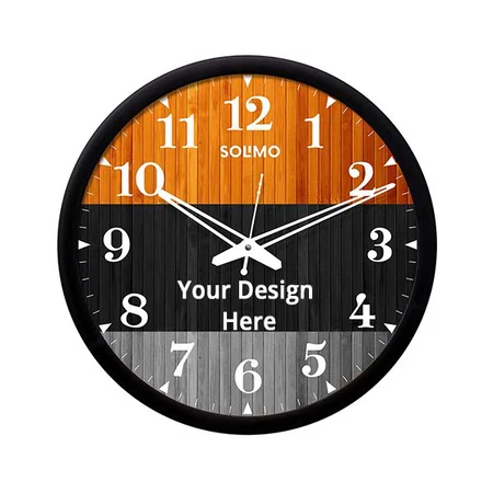 Multi Color Customized Contemporary Plastic &amp; Glass Wall Clock - Silent Movement (Size - 12")