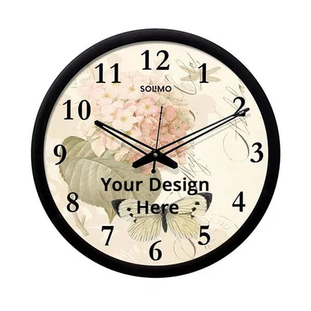 Peach Customized Plastic Silent Movement Wall Clock (Size- 12-inch)