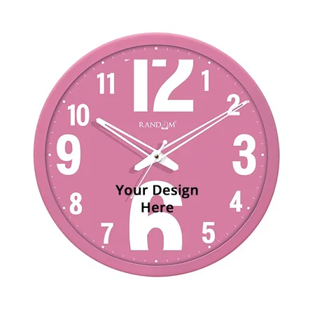 Pink Customized Wall Clock (Size - 12")