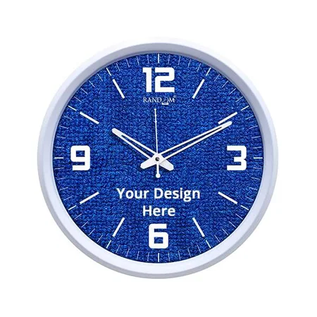 Blue Customized Wall Clock for Living Room, Bedroom, Home, Office, Kitchen, Big Size, Designer, Quartz with Glass for Home Decor