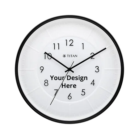 White with Black Panel Customized Titan Contemporary Wall Clock