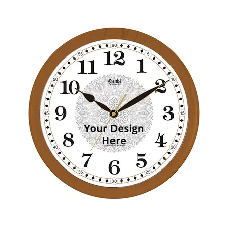 Brown Customized Ajanta Real Silent Sweep Movement Plastic Designer Wall Clock