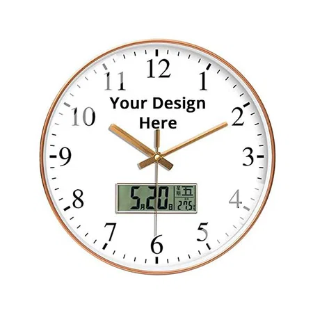 White with Rose Gold Panel Customized Non Ticking Silent Quartz Antique Wall Clock Bedroom Hall Living Room Office | Mute and Quiet Wall Clocks