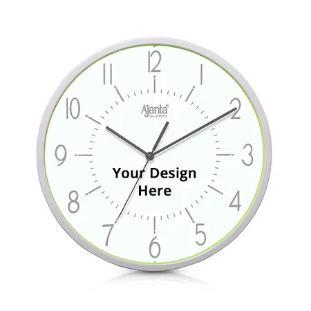 White Customized Silent Sweep Movement Design Clock Wall