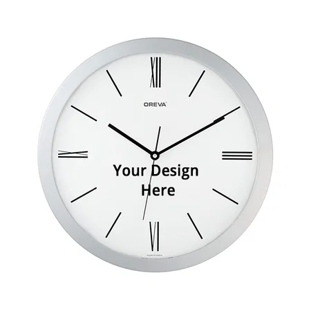 White Customized Round Plastic Analog Abstract Wall Clock