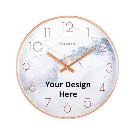 White Customized Wall Clock for Home, Living Room, Bedroom, Hall, Office Analog Stylish Silent Non-Ticking Clocks Modern and Decorative Time Piece