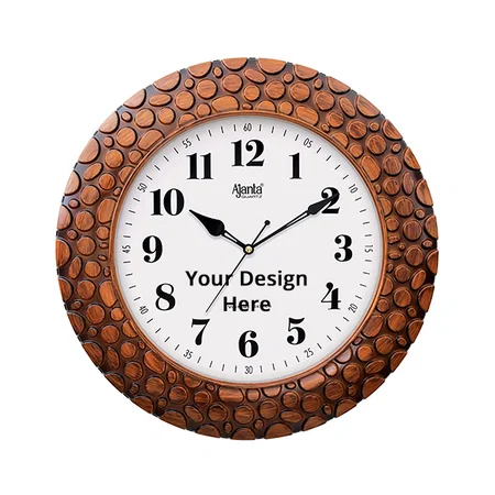 Brown Customized Ajanta Quartz Wall Clock Vintage Wall Clock for Home and Offices (Size- 14 Inches)
