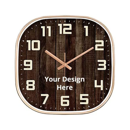 Brown Customized Non Ticking Silent Quartz Wall Clock for Bedroom Stylish Latest Hall Living Room Office | Mute and Quiet Wall Clocks| Home Decorative Art Collection