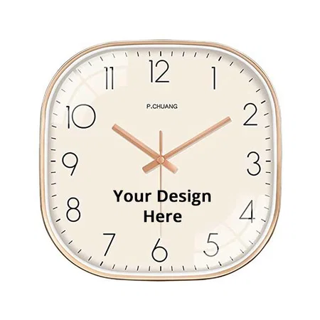 Cream Customized Glass Non Ticking Silent Quartz Antique Clocks For Wall Bedroom Hall Living Room Office | Mute And Quiet Wall Clocks