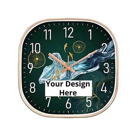 Green Customized Silent Mute Wall Clocks Battery Operated Non-Ticking Quiet Decorative Wall Clocks for Living Room, Bathroom, Kitchen - Thicken Plastics Frame Glass Cover