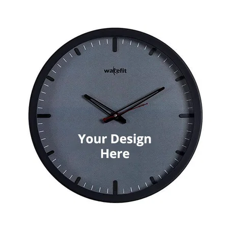Grey Customized Wall Clock for Home, Wall Clock for Living Room/Bedroom, Round Wall Clock for Home Stylish Latest, Grace Analog Clock (Size - 30.5 x 30.5 x 4.3 cm)