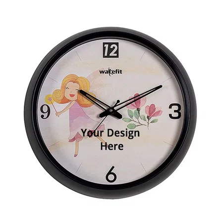 Brown Customized Wakefit Wall Clock for Home, Wall Clock for Living Room/Bedroom, Round Wall Clock for Home Stylish Latest, Fairyland Analog Clock (Size - 30.5 x 30.5 x 5.5 cm)