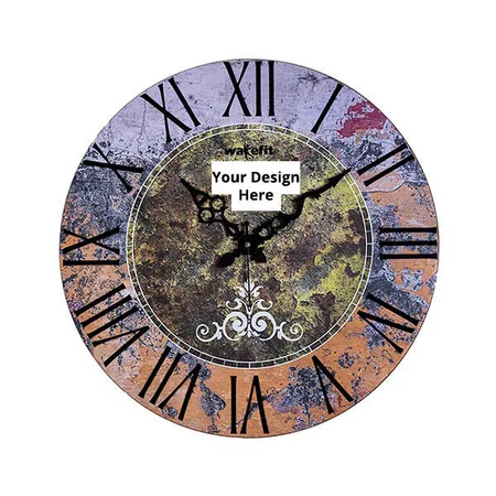 Multi Color Customized Wall Clock for Home, Wall Clock for Living Room/Bedroom, Round Wall Clock for Home Stylish Latest, Garden Analog Clock (Size - 37.5 x 37.5 x 3.0 cm)