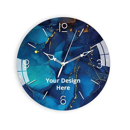 Dark Blue Customized Wall Clock for Home &amp; Office (Size - 12")