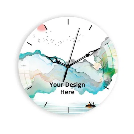 White Customized Multicolor Fresh Morning Printed Acrylic Wall Clock for Home &amp; Office Decorative (Size - 12")