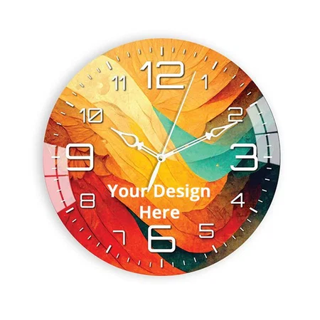 Multi Color Customized Acrylic Wall Clock for Home and Office Decorative (Size - 12")