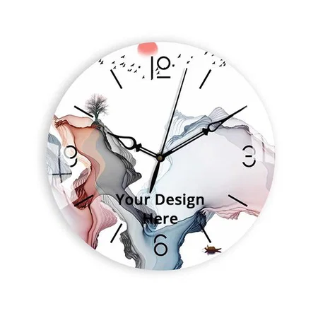 White Customized Multicolor Waves Splash Printed Acrylic Wall Clock for Home &amp; Office Decorative (Size - 12")