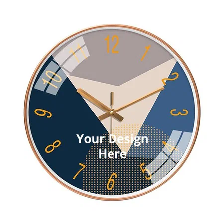 Multi Color Customized Wall Clock 12" Silent Quartz Decorative Wall Clock Non-Ticking Classic Digital Clock, Battery Operated, Round, Easy to Read