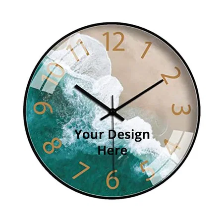 Multi Color Customized Wall Clock 12" Silent Quartz Decorative Wall Clock Non-Ticking Classic Digital Clock