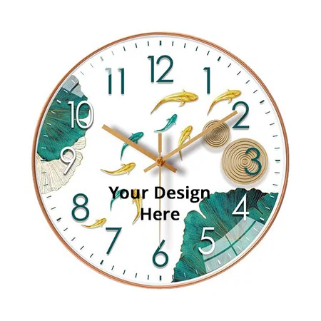 White Customized Wall Clock 12" Silent Quartz Decorative Wall Clock Non-Ticking Classic Digital Clock Battery Operated