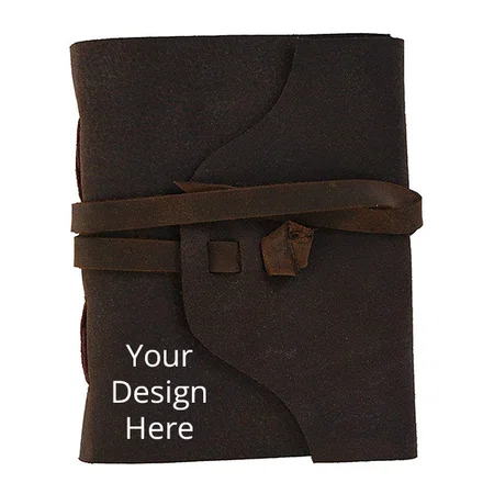 Brown Customized Handmade Belt Lock Notebook Journal Leather Diary Brown (5x7 Inch, 200 Pages-120 GSM)