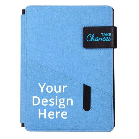 Blue Customized PU Leather Hard Bound A5 Executive 2022 Organizer Diary For Office And Personal Use, 200 Ruled Pages