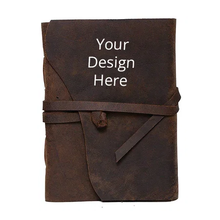 Light Brown Customized Unlined Leather Journal Writing Notebook Diary for Men and Women with Antique Page Set and Cover -(7"x5")