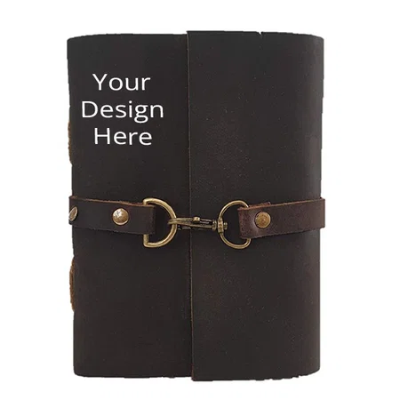 Vintage Brown Customized Leather Journal Writing Notebook Handmade Belt Leather Diary Brown (5x7")
