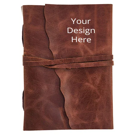 Crazy Brown Customized Leather Journal Writing Notebook Handmade Belt Leather Diary Brown (5x7")