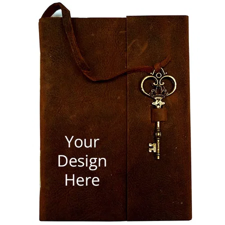 Brown Customized Leather Journal Writing Notebook Vintage Unlined Diary for Men and Women with Antique Page Set and Cover (7"x5")