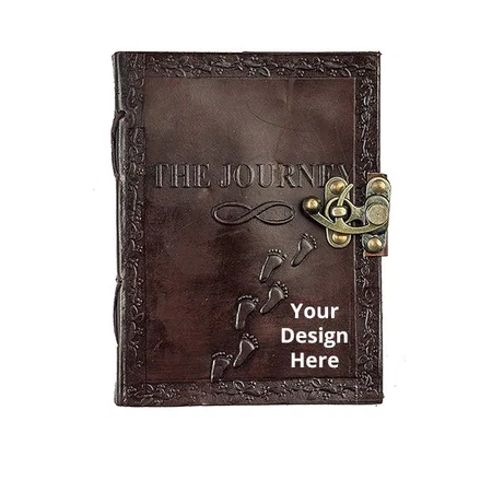 Dark Brown Customized Genuine Leather Journal Diary (8 x 6 inches)