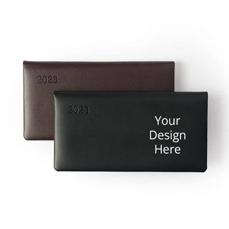 Black Brown Customized Diary 2023 | Small Size (3" x 6", 164 Pages, Pack of 2)