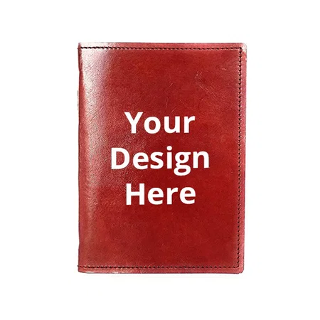 Brown Customized Coronal Leather Unruled Paper Diary Journal (7"x 5", 280 Pages)
