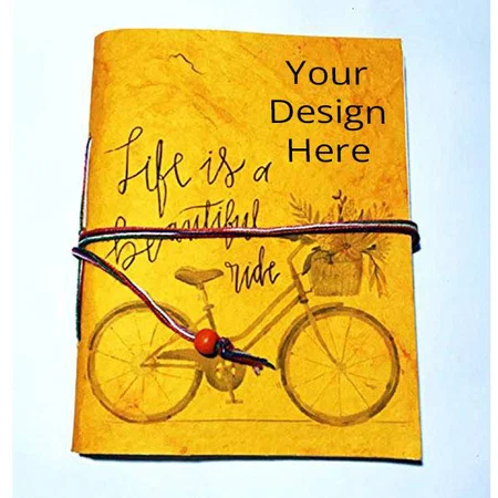 Yellow Customized Handmade Beautiful Designer Diary