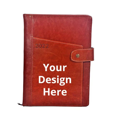 Red Brown Customized New Year 2022 Diary (PU Leather, 25 x 18.5 x 3 cm, 370 Pages, 80 GSM)