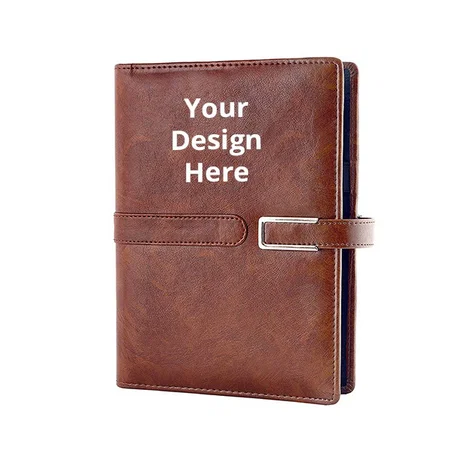 Brown Customized New Year 2022 Diary (PU Leather, 25 x 18.5 x 3 cm, 370 Pages, 80 GSM, A Grade Paper)