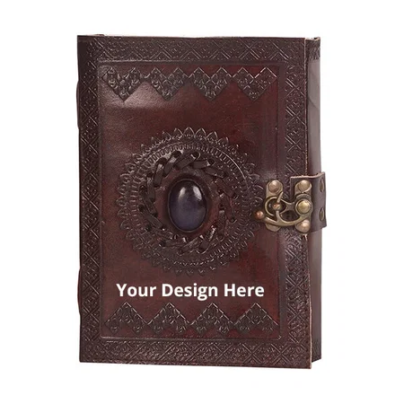 Brown Customized Leather Diary with Antique Lock, Handmade Leather Bound Diary, Unlined 5×7 inches, Size 200 Pages, Travel Diary with Lock