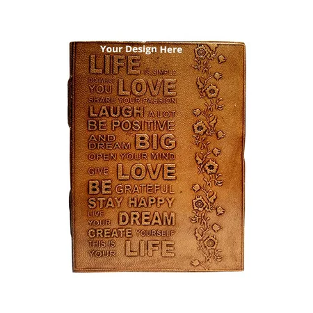Light Brown Customized Leather Corporate/Executive Diary Notebook (5 x 7 Inch)