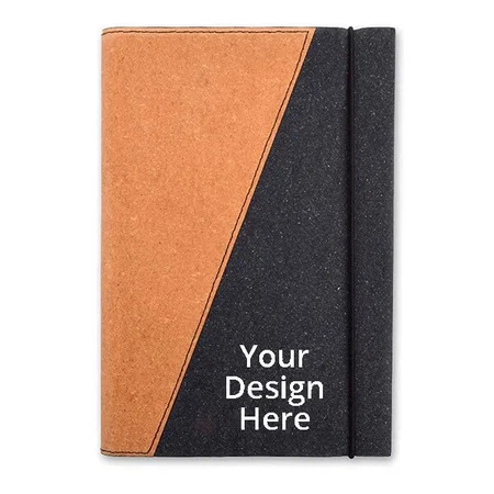 Black Orange Customized Faux Leather Executive Notebook Diary 2022 (A5, Soft Bound With Elastic Band,192 Ruled pages, 80 GSM)