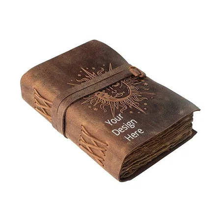 Brown Customized Leather Diary Writing Notebook Travel Diary