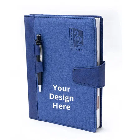 Blue Customized 2022 Edition Elegant Executive Hard Cover Diary (365 Ruled Paper, 70 GSM)