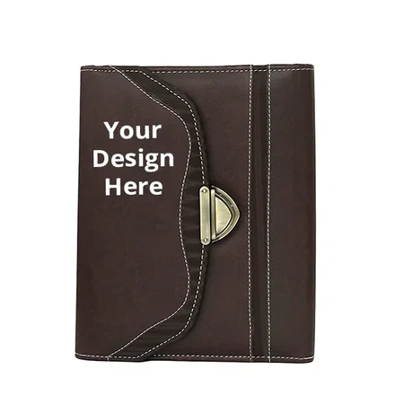 Teal Brown Customized 2022 Edition Executive Designer PU Leather Cover Folder Diary with Pen Holder, Buckle Flap, Inbuilt Calculator &amp; Pen
