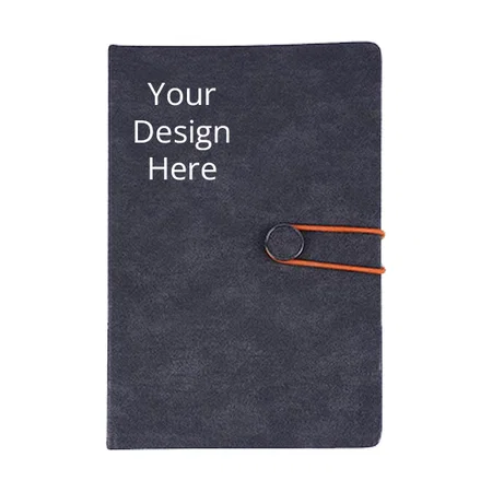 Grey Customized 2023 Chester Executive Notebook I A5 I Hardbound I Vegan Leather I Elastic &amp; Metal Accessory I 192 Ruled Pages I 80 GSM