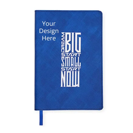 Blue Customized Premium A5 Notebook Diary with Bookmark I 192 Undated Pages I 80 GSM I Lay Flat Design