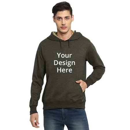 Grey Customized Men's Fleece Hoodie