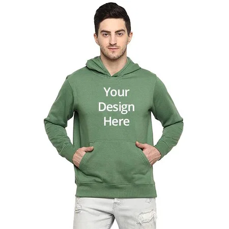 Green Customized Men's Fleece Hoodie