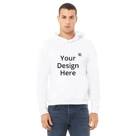 White Customized Men Hoodie
