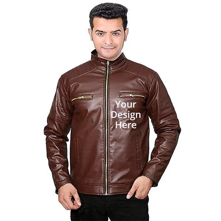 Brown Customized Men's Biker Leather Jacket