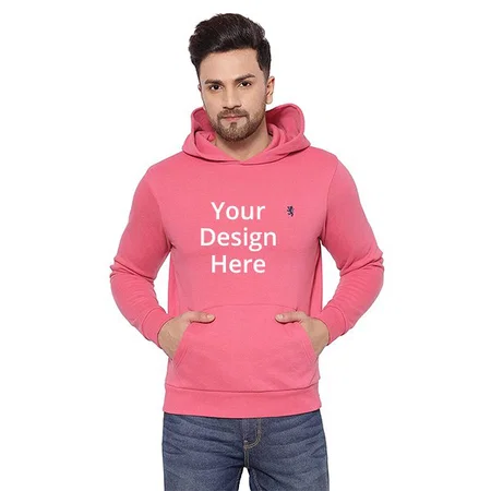 Pink Customized Red Tape Men's Cotton Hooded Neck Hoodie