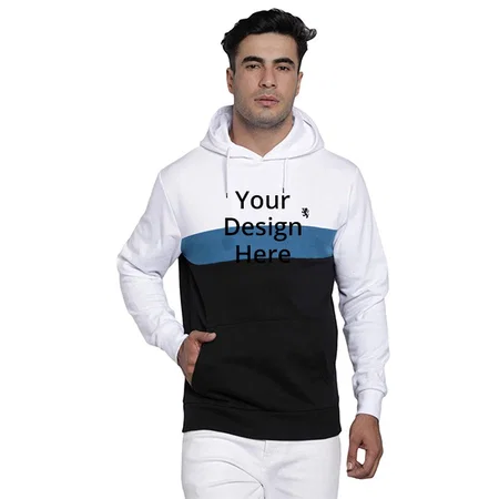 Black Customized Red Tape Men Hoodie